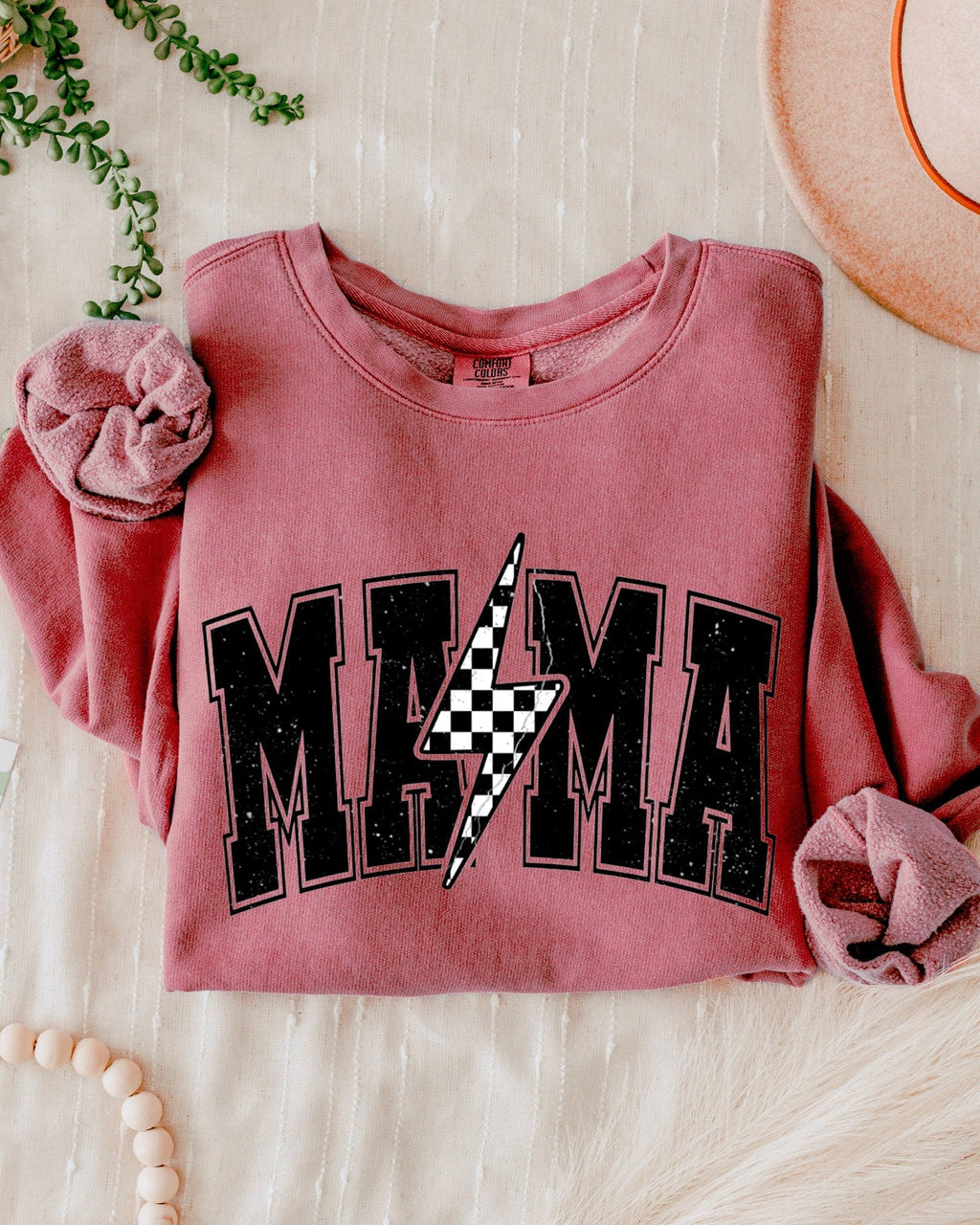 Mama Lightning Comfort Colors Sweatshirt (Condensed), Mom Gift