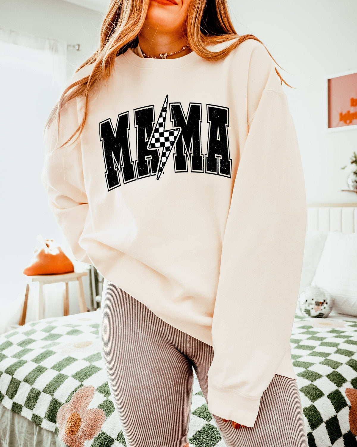 Mama Lightning Comfort Colors Sweatshirt (Condensed), Mom Gift