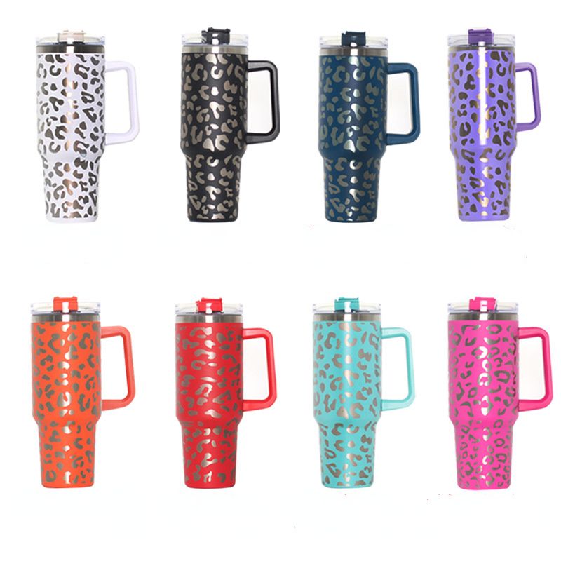 40oz Adventure Quencher Tumbler T hermos Vacuum Cups With Handle Stainless Steel Travel Water Cup Stay Ice Cold Car Coffee Mug