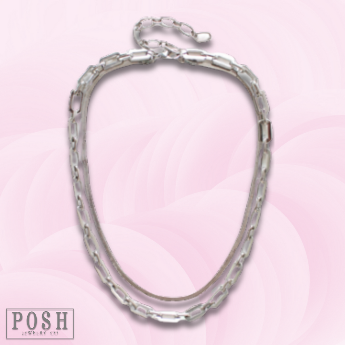 Silver two strand necklace